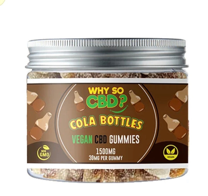Why So CBD? 1500mg Broad Spectrum CBD Small Gummies - Cola Bottles