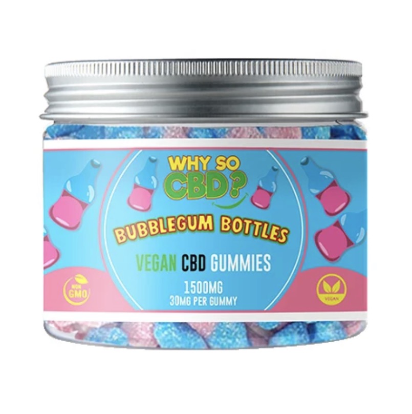 Why So CBD? 1500mg Broad Spectrum CBD Small Gummies - Bubblegum Bottles